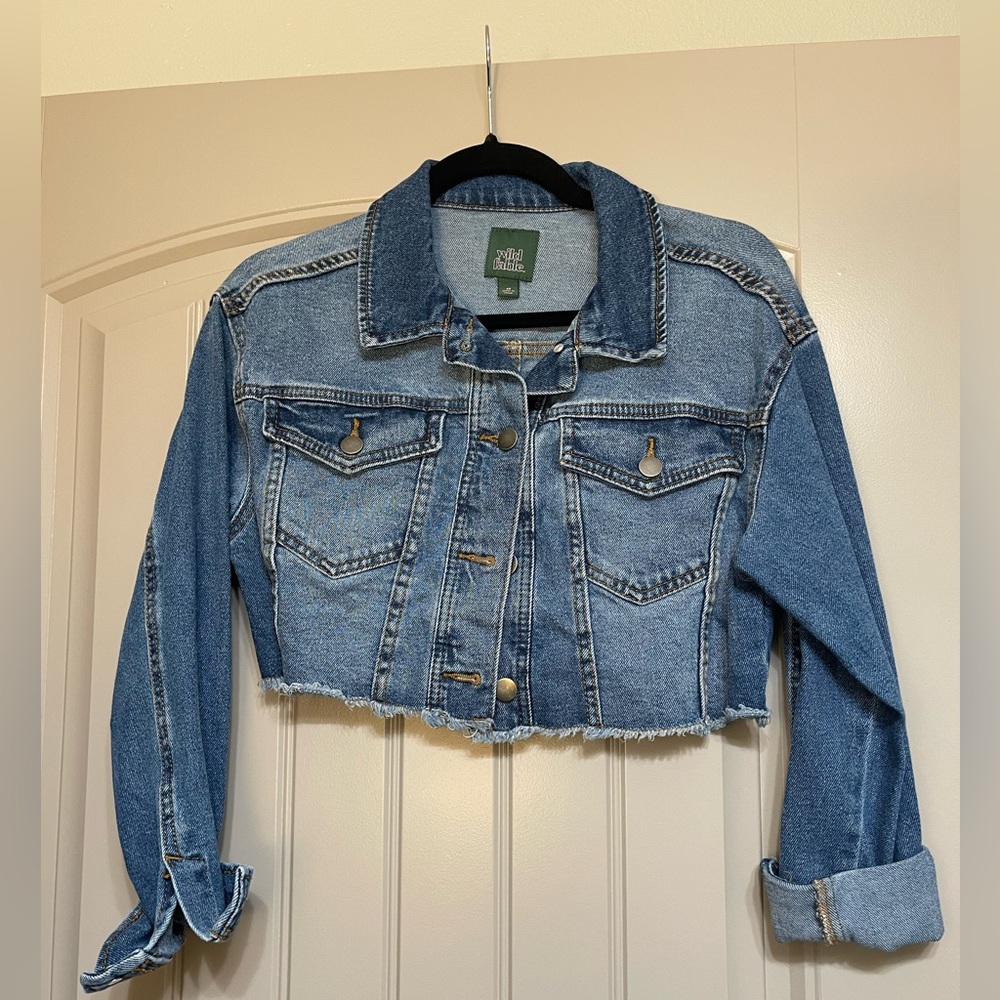 Cropped denim jacket WILD FABLE size: XS